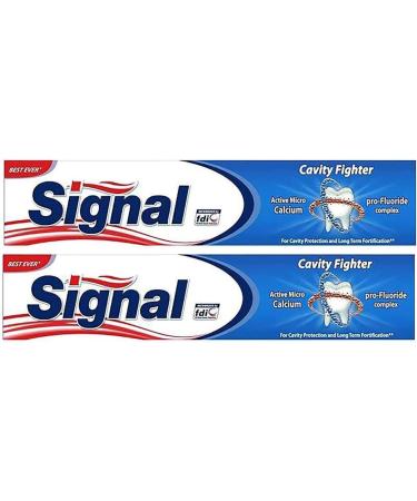 2 Box Signal Anti Caries Toothpaste Cavity Fighter Best Ever Active Micro Calcium Pro Fluoride Complex for Cavity Protection & Long Term Fortification (4.23 oz 120 ml Each One)
