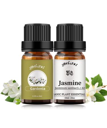 Essential Oils Set 100% Pure Organic Gardenia/Jasmine Scented Fragrance Essential Oil Aromatherapy Oils for Diffusers for Home Humidifier or DIY Soaps Candles 2x10ml Gardenia+Jasmine 10.00 ml (Pack of 1)