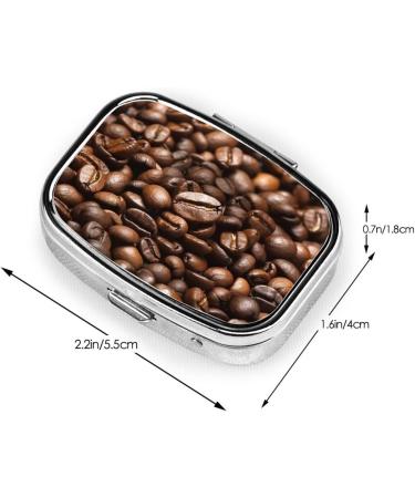 Funny Roasted Coffee Beans Pill Case - 2 Compartment Travel Organizer | Cute Pill Box for Purse & Gifts - Buy Online on GoSupps.com
