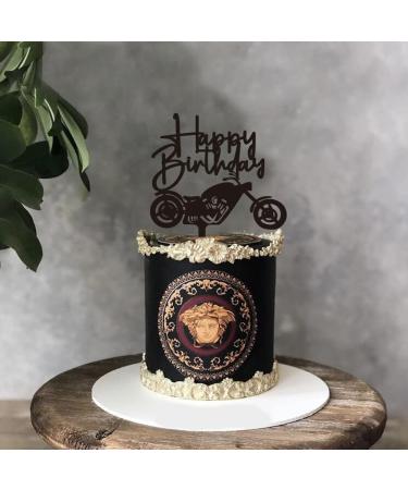 Silars 2pc Motorcycle Cake Topper - Happy Birthday Acrylic Decorations for Motorbike Enthusiasts - Buy Online on GoSupps.com