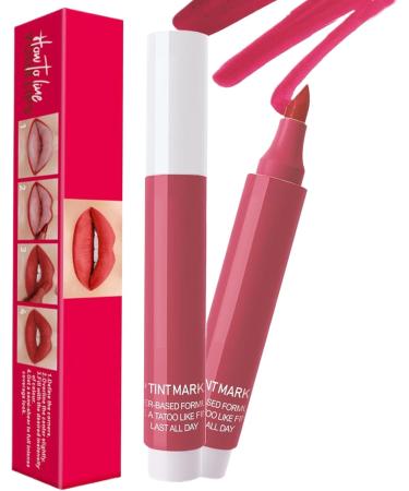 Lip Stain Marker - Liquid Lip Stain Waterproof Lip Pencil | Moisturizing Lip Stain Precise Pen-Shaped Stain Stain-Proof Color for Women - Buy Online on GoSupps.com