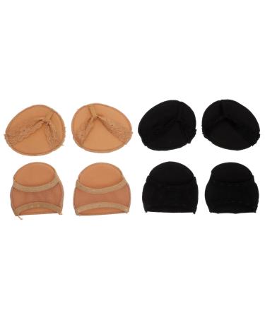 NOLITOY 4 Pairs Invisible Foot Pads Metatarsal Forefoot Sleeve Foot Cushion Female Forefoot Pads Half Toe Sleeve Girl Foot Pad Shoe Inserts Supple Half Foot Pad Cotton High Heel Front Feet
