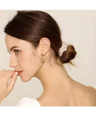 Muior 3Pcs Champagne Pearl Elastic Hair Ties for Women and Girls - Chic and Elegant Ponytail Holders - Buy Online on GoSupps.com