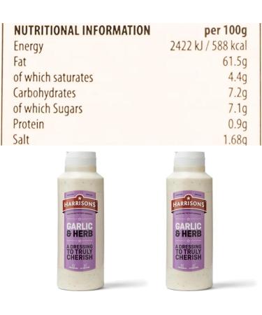 Harrison Garlic and Herb Sauce Pack of 2 Garlic Sauce Bottles 1 Liter Each Gluten Free with No Soya - No Artificial Color or Flavor Made in UK - Buy Online on GoSupps.com