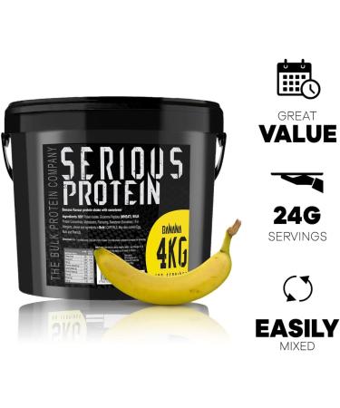 The Bulk Protein Company SERIOUS Protein Powder 4kg - Banana Flavor | Low Carb Muscle Growth & Recovery Supplement | 133 Servings - Buy Online on GoSupps.com