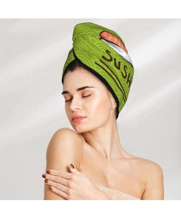 Fresh Sushi Microfiber Hair Towel Wrap - Super Absorbent Coral Velvet Quick Dry Cap for Long Curly & Thick Hair | Ideal for Women - Buy Online on GoSupps.com