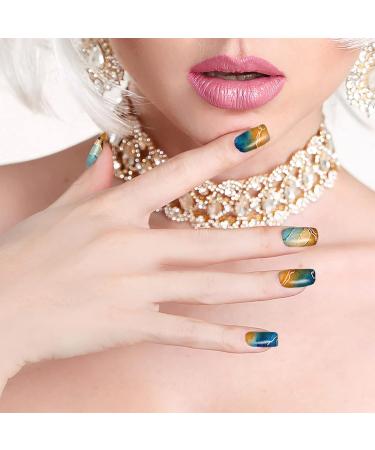 Marble Full Nail Wraps Stickers with Nail Files - DIY Self-Adhesive Nail Art Decals for Daily Party Decorations (168 Pieces) - Buy Online on GoSupps.com
