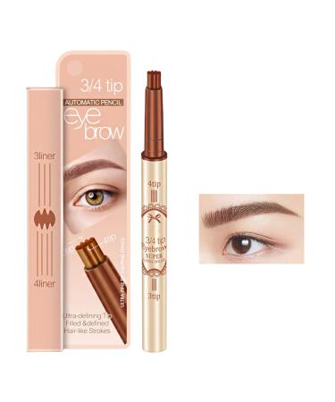 Eyebrow Marker - Waterproof Eyebrow Eyebrow Makeup with Natural-Looking Microblading Eye Brow Pencil with -4 Tip for Mother Makeup Lover Pochy Coffee Brown