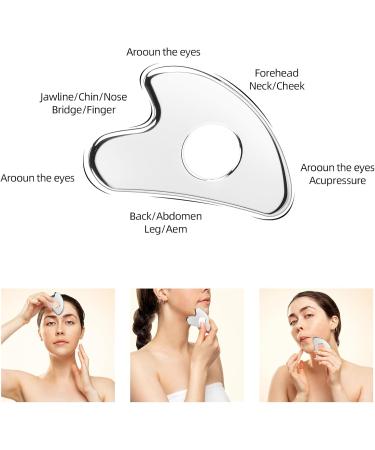 BTYMS Stainless Steel Gua Sha Facial Tool - Heart-Shaped Metal Skin Care Massager for Sculpting & Scraping - Buy Online on GoSupps.com