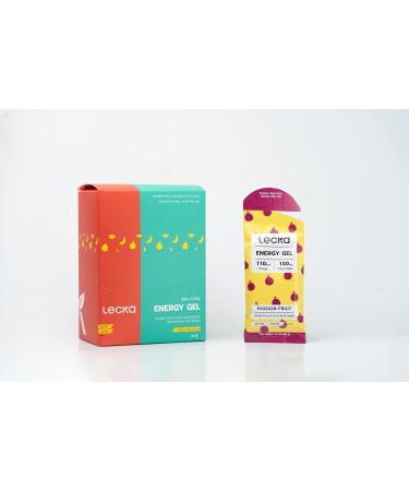 Lecka Energy Gel - Passion Fruit Flavor | 12 Gels for Endurance | Natural Energy with Real Fruits & Basil Seeds - Buy Online on GoSupps.com