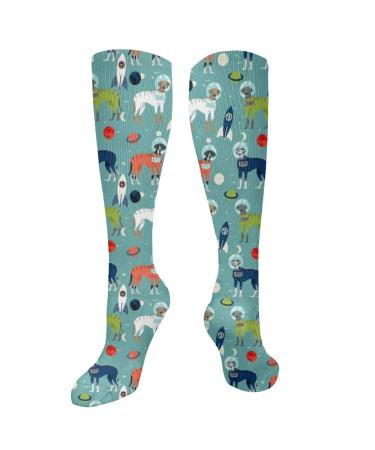 Great Dane Outer Space Astronauts Dog Compression socks for women and men circulation 15 20 mmHg is the best support for sporty running cycling