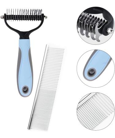 2 Pack Dematting Comb for Dog and Cat Dual Sided Deshedding Tool Dog Dematting Comb Grooming Tool Kit for Small Medium & Large Dogs to Remove Loose Knots - Buy Online on GoSupps.com