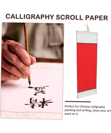 Calligraphy Blank Scroll Wall Murals Blank Scroll Scroll Chinese Scroll Rice Paper Art Paintings Red 105X45X1CM - Buy Online on GoSupps.com