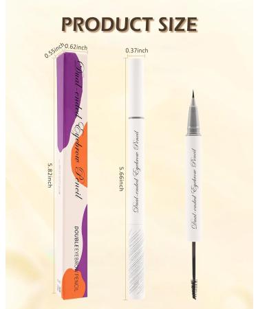 Eyebrow Pen Tinted Brow Gel-2Pcs 2-in-1 Brown Liquid Brow Glue & Microblading Eyebrow Eyeliner Pencil Fast Sculpt Fill in Eyebrows Long Lasting Waterproof Makeup Pen Eyebrow Filler for Women-02# 2pcs Brown - Buy Online on GoSupps.com