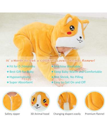 COOKY.D Unisex Winter Hooded Romper Jumpsuit 18-24 Months - Dog Print - Buy Online on GoSupps.com