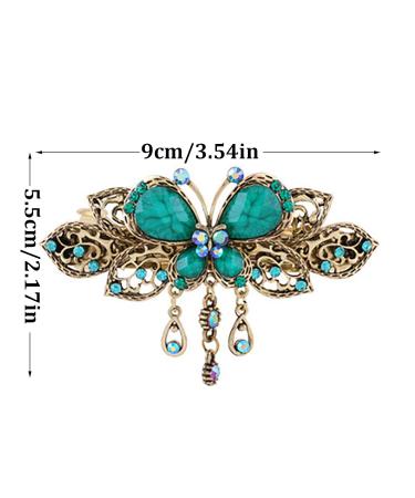 Vintage French Rhinestone Flower Butterfly Hair Clips for Women & Teens - Blue Hair Claws & Accessories - Buy Online on GoSupps.com