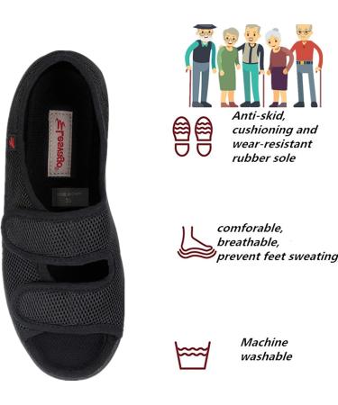 Womens Diabetic Edema Sandals - Adjustable Strap, Extra Wide Comfort, Indoor Outdoor Relief for Swollen Feet, Elderly 7 Breathable Slippers - Buy Online on GoSupps.com