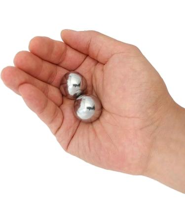 Top Chi 1 Inch Stainless Steel Baoding Balls with Carry Pouch - Non-Chiming Hand Therapy Balls for Anxiety and Stress Relief - Buy Online on GoSupps.com