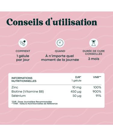 Biotin with Selenium and Zinc Accelerates Hair Growth 2 Months Cure 60 Vegetable Capsules Vitamin B8 Food Supplement Made in France Essentials by Novoma - Buy Online on GoSupps.com