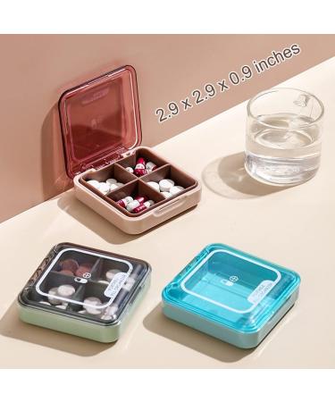 Small Pill Box BPA Free Pill Case with 4 Large Compartmensts to Hold Vitamins Moistureproof Portable Pill Box Organiser for Travel (Deep Red) - Buy Online on GoSupps.com