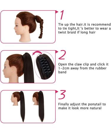 OMGREAT Ponytail Extension 21" Long Straight Curly Claw Ponytail Hair Extension One Piece Clip in on Ponytail Synthetic Hairpieces Straight Dark Brown 21Inch Dark Brown-Straight - Buy Online on GoSupps.com