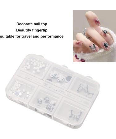 Nail Rhinestones Vintage Butterfly Flower Pearl Shape Gems Multiple Sizes 3D Nail Art Charms DIY Manicure Decoration - Buy Online on GoSupps.com