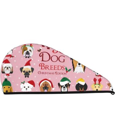 Microfiber Hair Drying Cap - Christmas Edition for 30 Dog Breeds | Soft Quick Dry Towel Wrap for Curly Long & Thick Hair - Buy Online on GoSupps.com