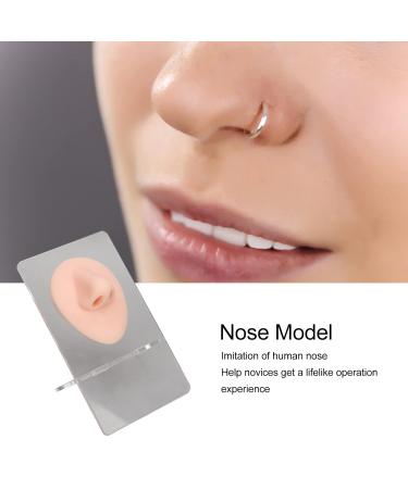 Soft Silicone Nose Model - 3D Piercing Practice Tool with Acrylic Stand | Waterproof Jewelry Display for Beauty Salons - Light Skin Color - Buy Online on GoSupps.com