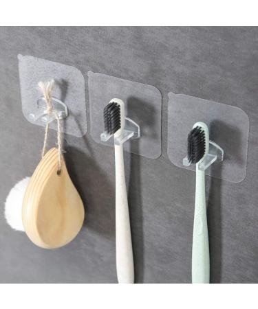 Kobeleen Transparent Toothbrush Holder & Self-Adhesive Hooks | Hygienic Shaving Rack for Bathrooms - International Shipping Available - Buy Online on GoSupps.com