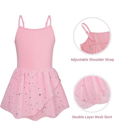 Vieille Toddler Girls Hollow Back Ballet Leotard with Tutu Skirt - Bright Pink, 6-7 Years - Buy Online on GoSupps.com