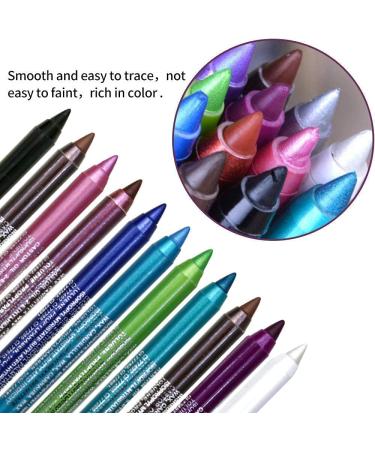 MAFK 2-Color Eyeliner & Eye Shadow Pencil Kit - Professional Makeup Metallic & Glitter Pen for Women - White - Buy Online on GoSupps.com