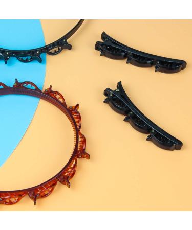 Double Layer Twist Plait Headband Hair Claw Clips - Black Magic Double Bangs Hairstyle Hair Tools for Women & Girls - Buy Online on GoSupps.com