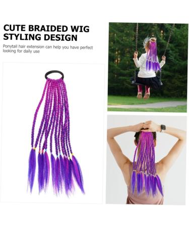 minkissy Wig Colored Jumbo Braids Hair Extensions Colored Dreadlocks Extensions Girl Hair Scrunchies Hair Decor Kids Hair Accessory Fake Ponytail Purple Miss High Temperature Wire Lace up 35X6X1CM Purple - Buy Online on GoSupps.com