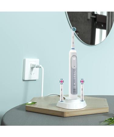 SoulBay Toothbrush Charger Model 3757 - Replacement for Braun Oral B Electric Toothbrushes - IPX7 Waterproof Base - Includes 2 Brush Head Holders - White - Buy Online on GoSupps.com