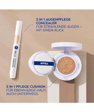Nivea Cellular Expert Finish 3in1 Care Cushion Foundation for Medium Skin Tones - Hyaluron & Collagen Booster SPF 15 Moisturizing Makeup Pack of 2 - International Shipping Available - Buy Online on GoSupps.com