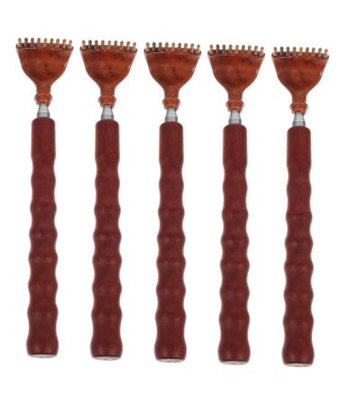 Minkissy 5 pieces stretched tickle metal back scratch body massager wood hand massage device telescopic massage tool rakel back accessories telescopic back massage device palanese household scrapers