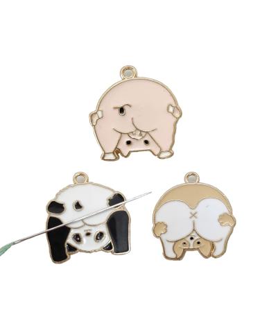 Panda Piggy Shiba Inu (3 Pieces) Needle Minder Magnetic Needle Keeper for Cross Stitch Embroidery Sewing Needle and Pin Holders