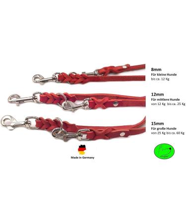 Adjustable Fat Leather Dog Leash for Small & Large Dogs - 2m 2.4m 2.8m 3.5m 5m - Red - Durable & Stylish - Buy Online on GoSupps.com