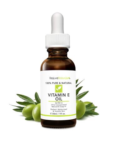 Vitamin E Oil 42900 IU for Scars, Stretch Marks, Dark Spots & Wrinkles - 100% Natural Moisturizer for Youthful Skin - 1 Fl Oz - Buy Online on GoSupps.com