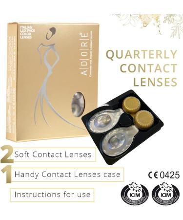 ADORE Bi Tone Colored Contact Lenses - Non-Graded Aqua Light Blue - 3-Month Wear + Free Holder - Buy Online on GoSupps.com