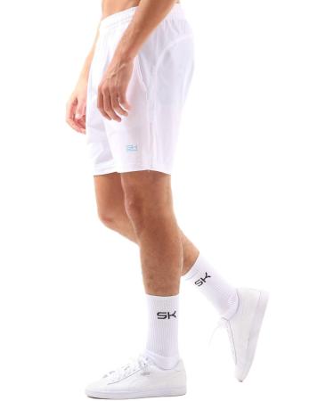 Sportkind Boys & Men Ultralight Tennis & Padel Training Shorts - Breathable Elastic UV Protection - 146 White - Buy Online on GoSupps.com