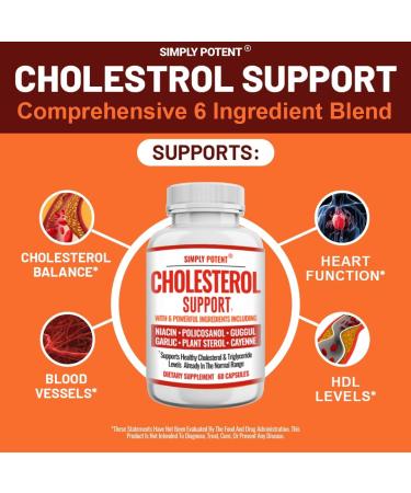 Cholesterol Lowering Supplement that works Supports Lower High Cholesterol Triglyceride LDL & Raise HDL Naturally Heart Healthy Natural Capsules with Garlic Plant Sterols Niacin Guggul 60 Ct - Buy Online on GoSupps.com