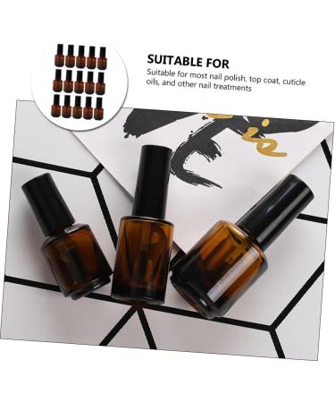  POPETPOP POPETPOP Pack of 10 Vacuum Bottles with Brush 15ml Cylindrical Glass Vials Replacement for Liquids to 15pcs x 10 - Buy Online on GoSupps.com