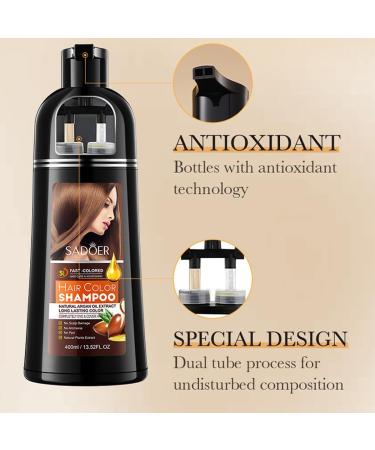 Baorder Black hair color shampoo 3in1 for colored hair of women and men covers gray hair longlasting color and immediate natural effect 400 ml black 400 ml 1er Pack - Buy Online on GoSupps.com