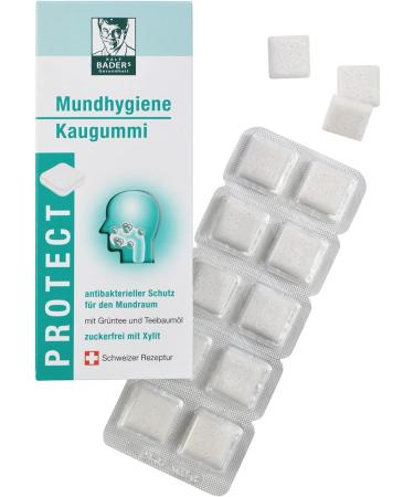 Ralf Baders Health Baders Protect Functional Chewing Gum from The Pharmacy Three Types Oral Hygiene Dental Care and Gum Care 3 x 20 Chewing Gum Squares in Blister 111 g - Buy Online on GoSupps.com