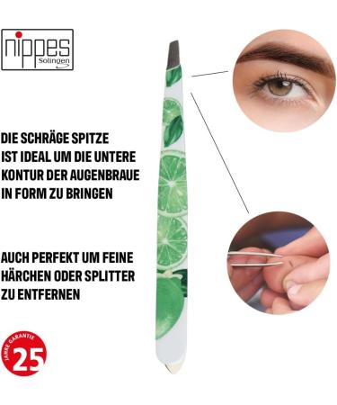 Nippes CITRUS cosmetic tweezers limescale | bevelled tip | stainless steel | colourful lacquer | 9 cm long | fine tweezers | tear off eyebrow tweezers - Buy Online on GoSupps.com