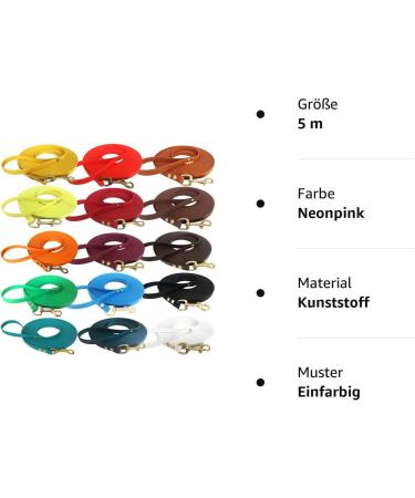 Bio-Line Very Light Bothane Puppy Leash | 2 to 15m | 9mm Water & Dirt Repellent Leash for Small Dogs | Neon Pink - Buy Online on GoSupps.com