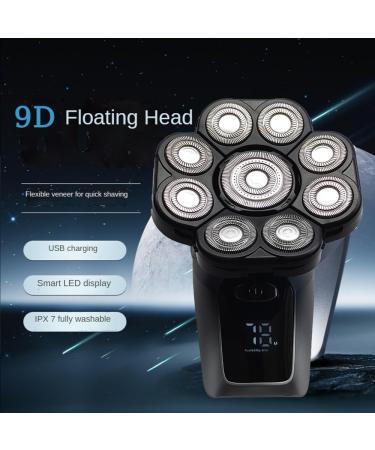 6 in 1 Electric Head Shaver for Bald Men - 9D Floating Cutter Grooming Trimmer | Wet & Dry Cordless - Buy Online on GoSupps.com