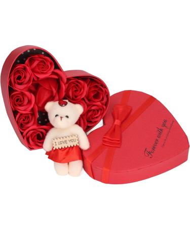Soap Rose Gift Box Heartshaped Home Decorations Romantic Soft Bath Flower Soap for Valentine's Day Birthday Anniversary - Buy Online on GoSupps.com