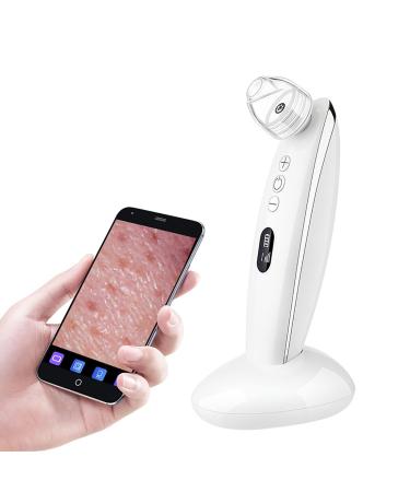 Visualization Facial Pore Cleaner Multifunction Blackhead Removal Device with 4 Suction Tip 20x Magnification Lens Smart Wireless WiFi Connection for Remove Acne Whiteheads Strawberry Nose